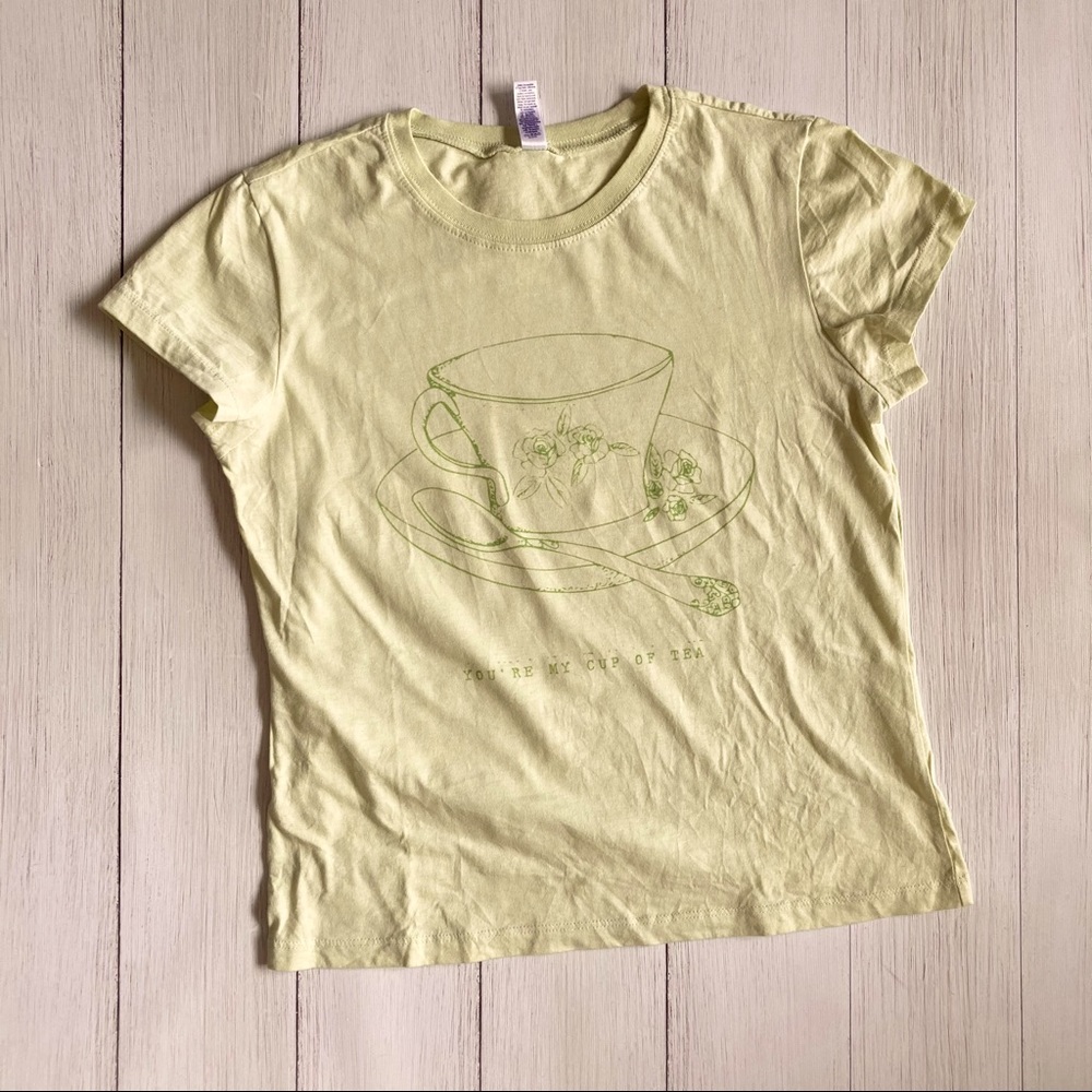 Em & May “you’re my cup of tea” cropped tee